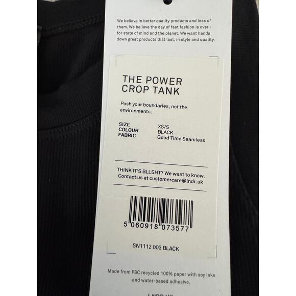 LNDR POWER CROP TANK BLACK - Picture 8 of 9